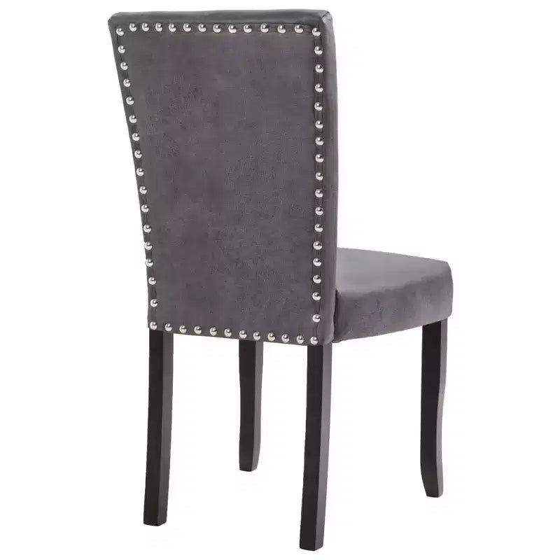 vidaXL Lot de 2 Chaises de salle à manger Daim synthétique Gris, Bois Standard