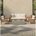 Christopher Knight Home Asha Rustic 5 Piece Patio Firepit Set with Tank Holder
