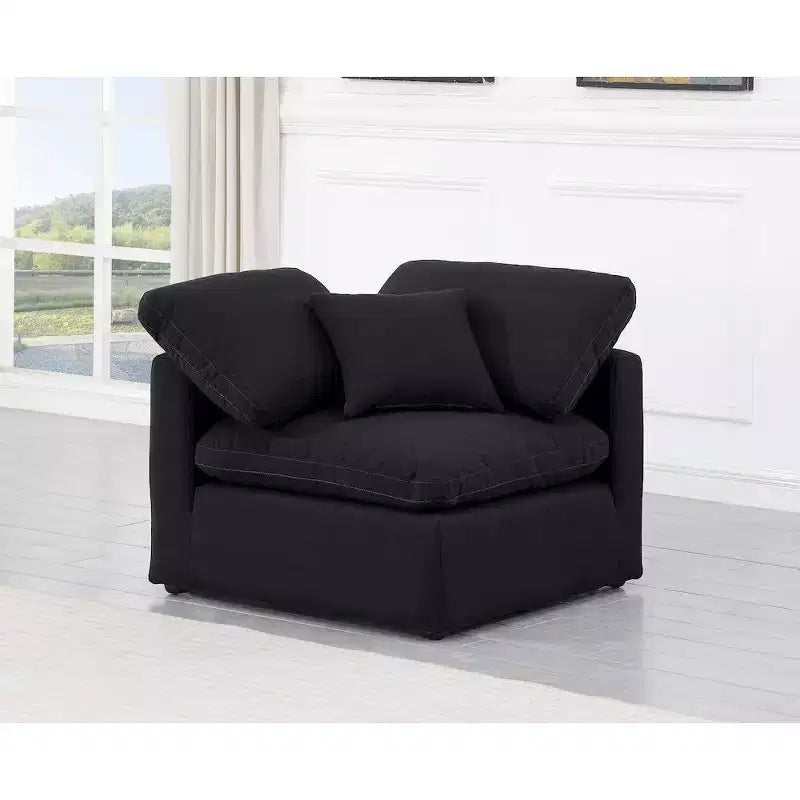 Meridian Furniture Indulge Linen Textured Fabric Corner Chair