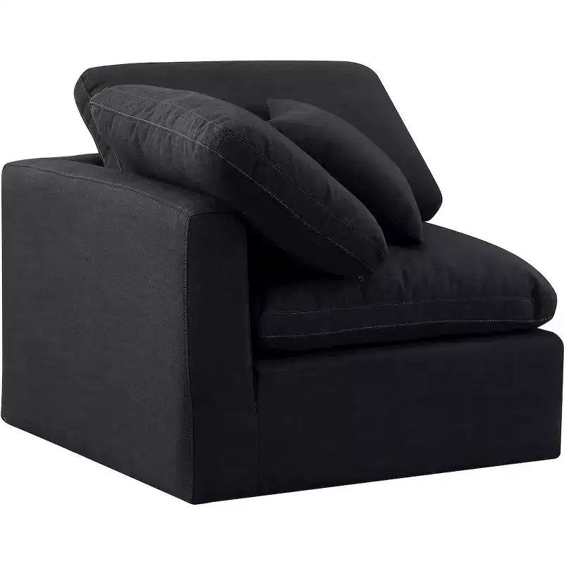 Meridian Furniture Indulge Linen Textured Fabric Corner Chair