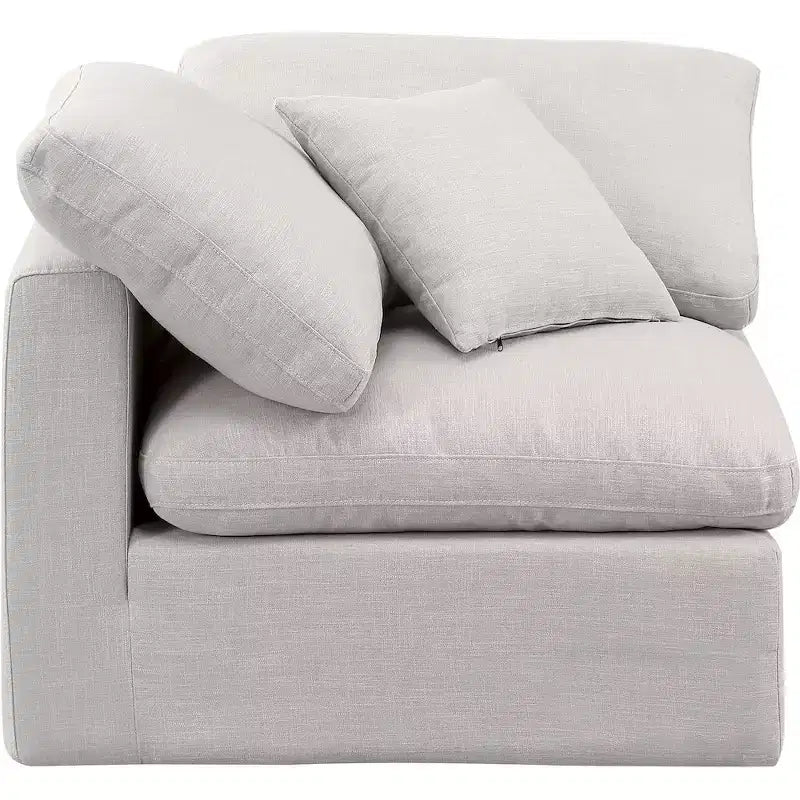 Meridian Furniture Indulge Linen Textured Fabric Corner Chair