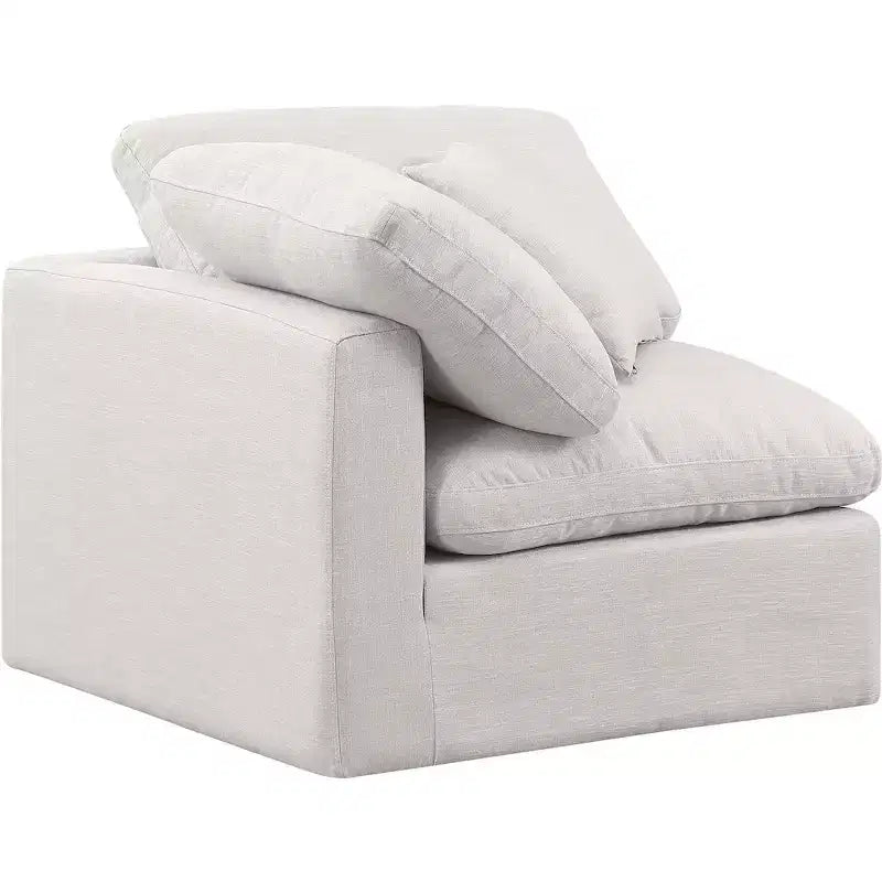 Meridian Furniture Indulge Linen Textured Fabric Corner Chair