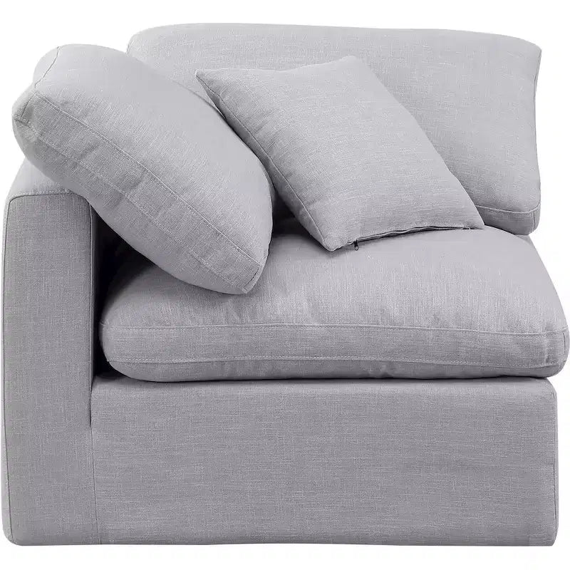 Meridian Furniture Indulge Linen Textured Fabric Corner Chair