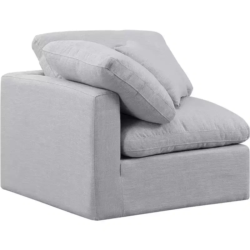 Meridian Furniture Indulge Linen Textured Fabric Corner Chair