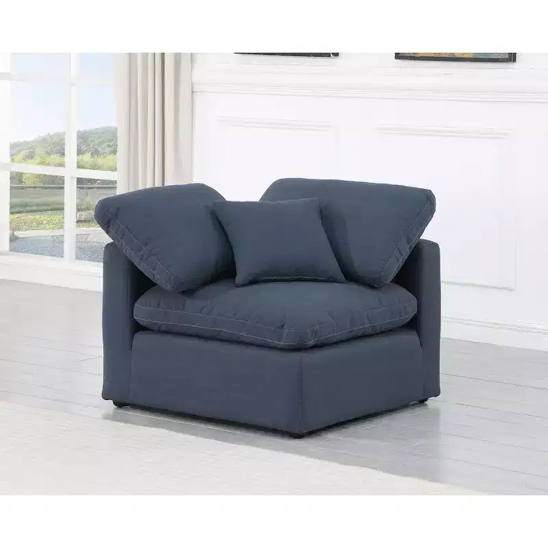 Meridian Furniture Indulge Linen Textured Fabric Corner Chair