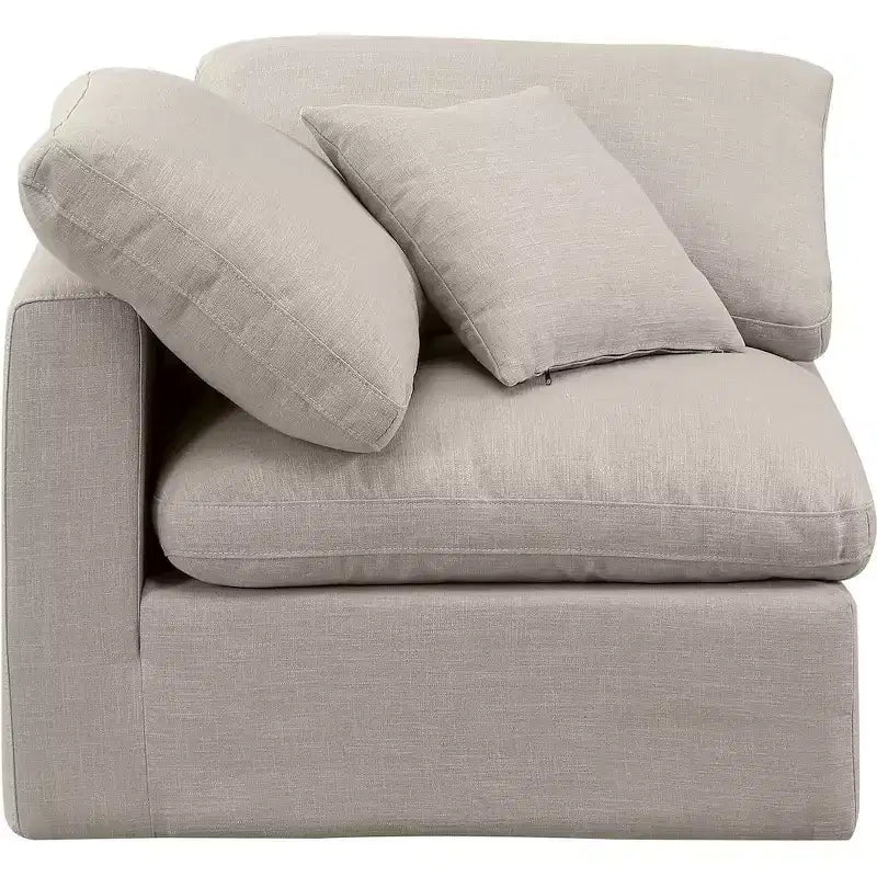 Meridian Furniture Indulge Linen Textured Fabric Corner Chair