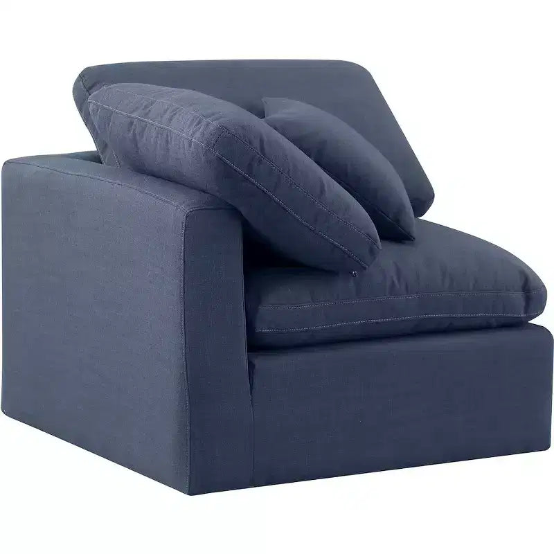 Meridian Furniture Indulge Linen Textured Fabric Corner Chair