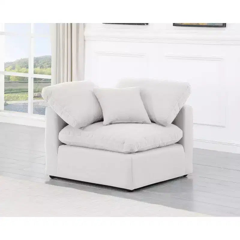 Meridian Furniture Indulge Linen Textured Fabric Corner Chair