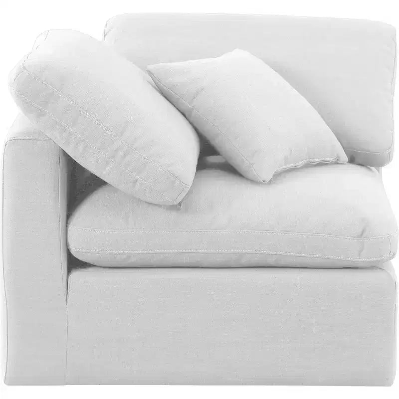 Meridian Furniture Indulge Linen Textured Fabric Corner Chair