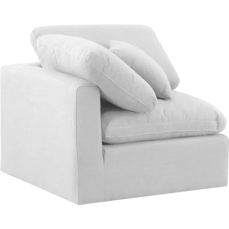 Meridian Furniture Indulge Linen Textured Fabric Corner Chair
