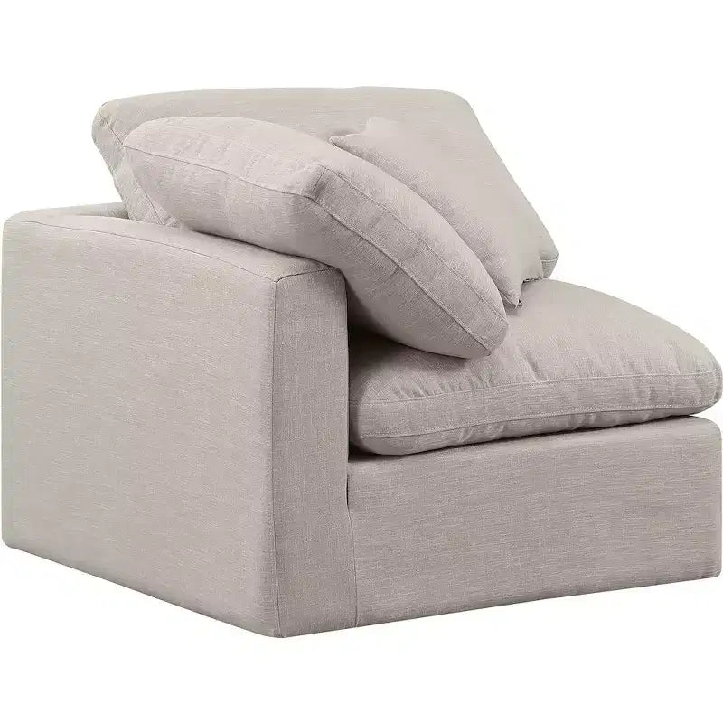 Meridian Furniture Indulge Linen Textured Fabric Corner Chair