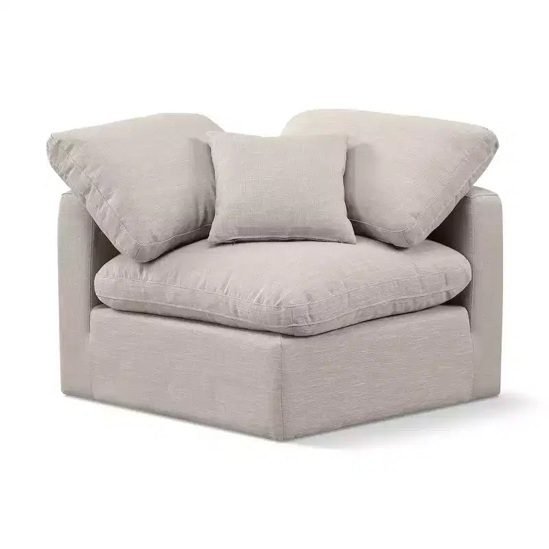 Meridian Furniture Indulge Linen Textured Fabric Corner Chair