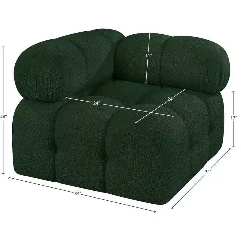 Meridian Furniture Ames Boucle Fabric Corner Chair
