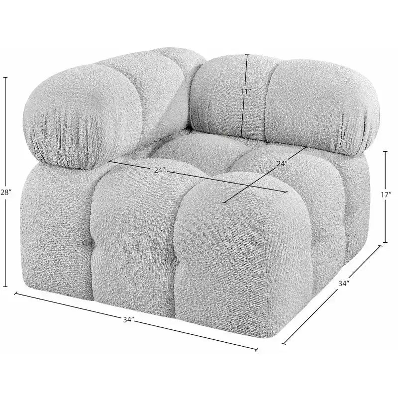 Meridian Furniture Ames Boucle Fabric Corner Chair