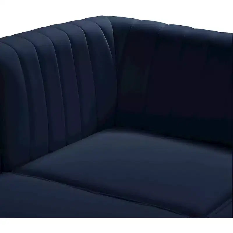 Fauteuil sans accoudoirs en velours bleu marine Alina Meridian Furniture