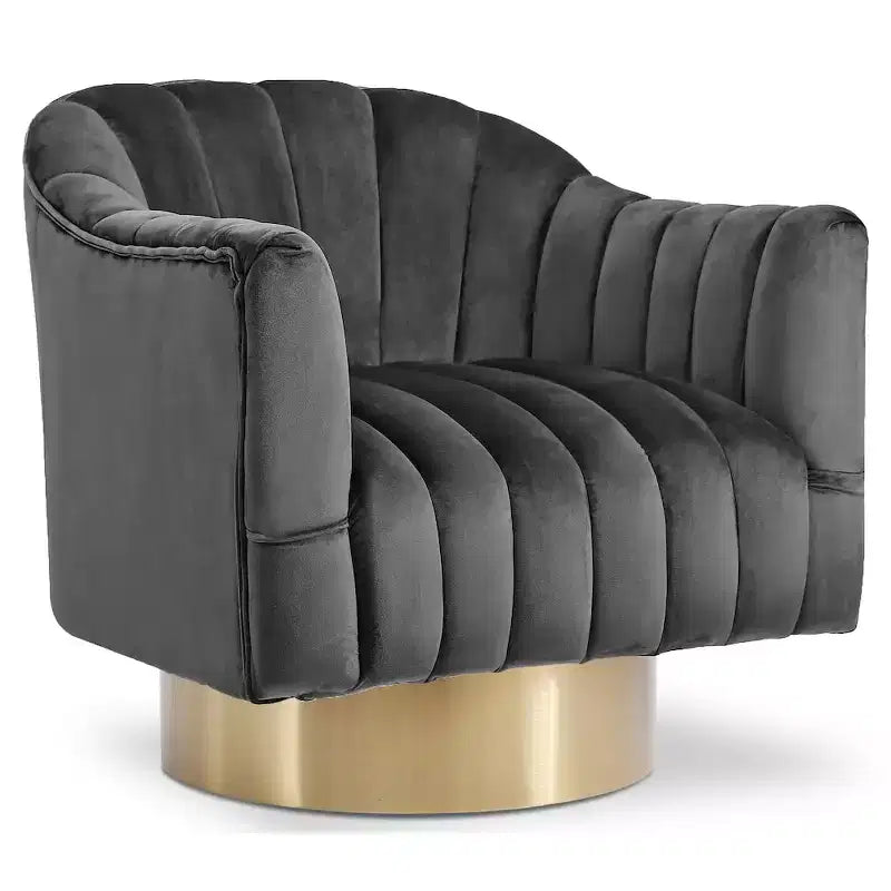 Meridian Furniture Farrah Grey Velvet Chair