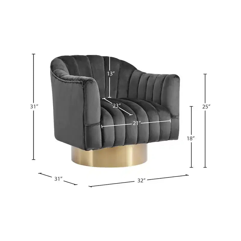 Meridian Furniture Farrah Grey Velvet Chair