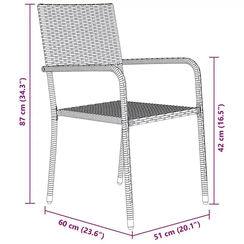 vidaXL Ensemble de jardin de 5 pièces avec coussins en résine tressée noir