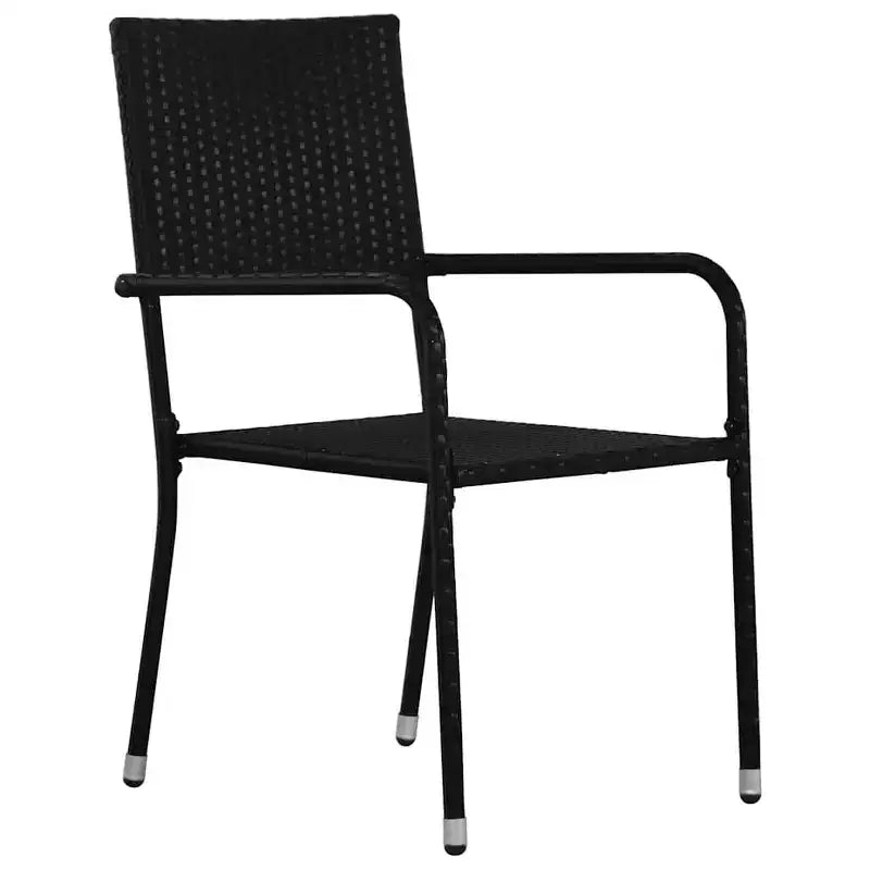 vidaXL Ensemble de jardin de 5 pièces avec coussins en résine tressée noir