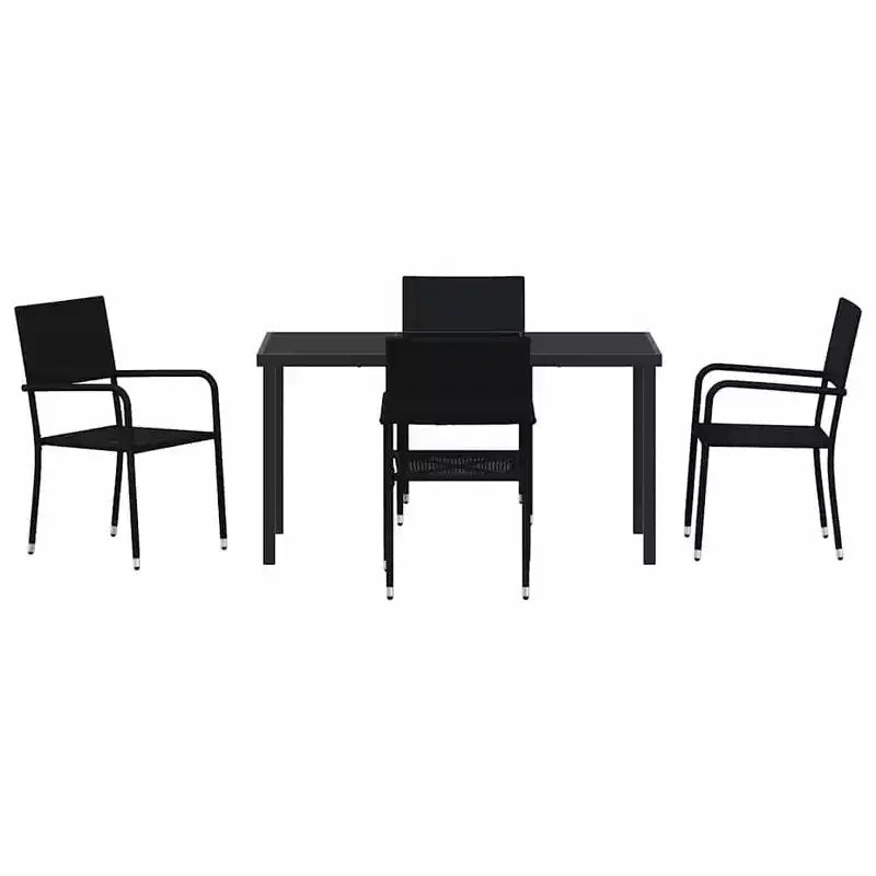vidaXL Ensemble de jardin de 5 pièces avec coussins en résine tressée noir