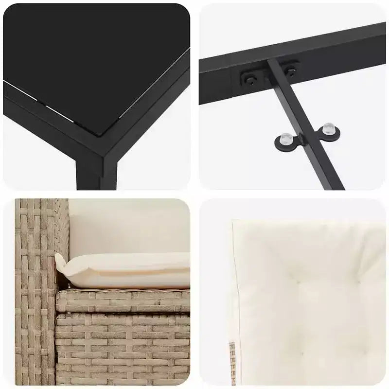 vidaXL Salon de jardin avec coussins 5 pcs Résine tressée Beige
