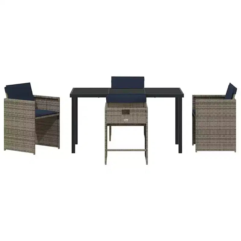 vidaXL Ensemble de salle à manger de jardin avec coussins 5 pcs gris résine tressée