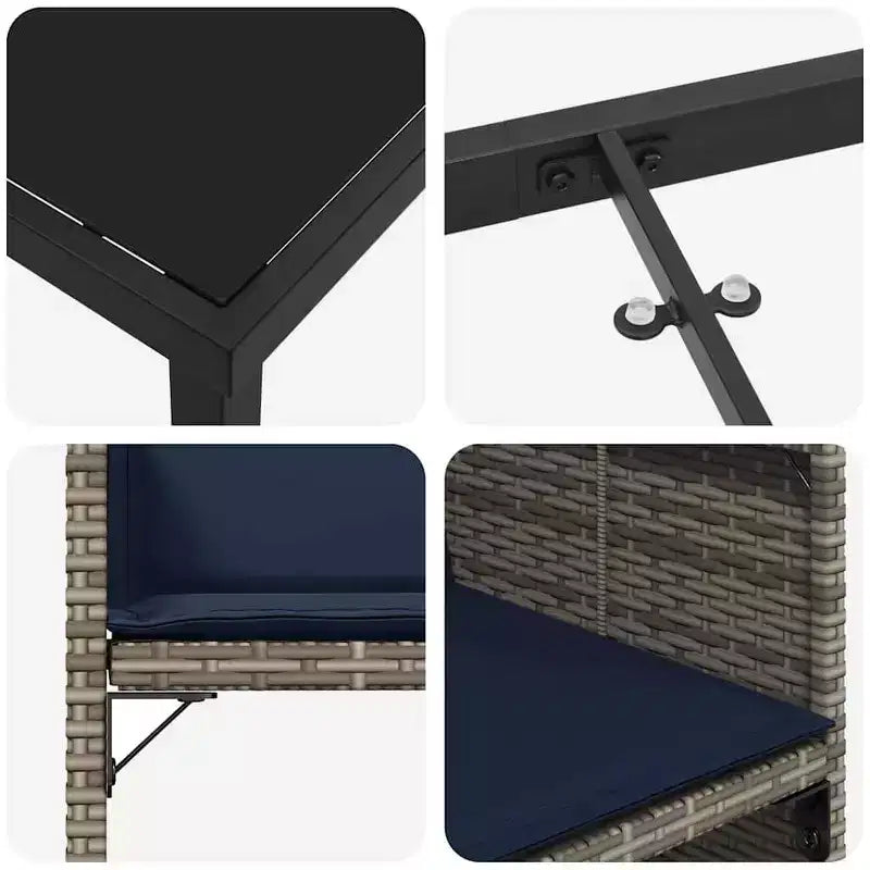 vidaXL Ensemble de salle à manger de jardin avec coussins 5 pcs gris résine tressée