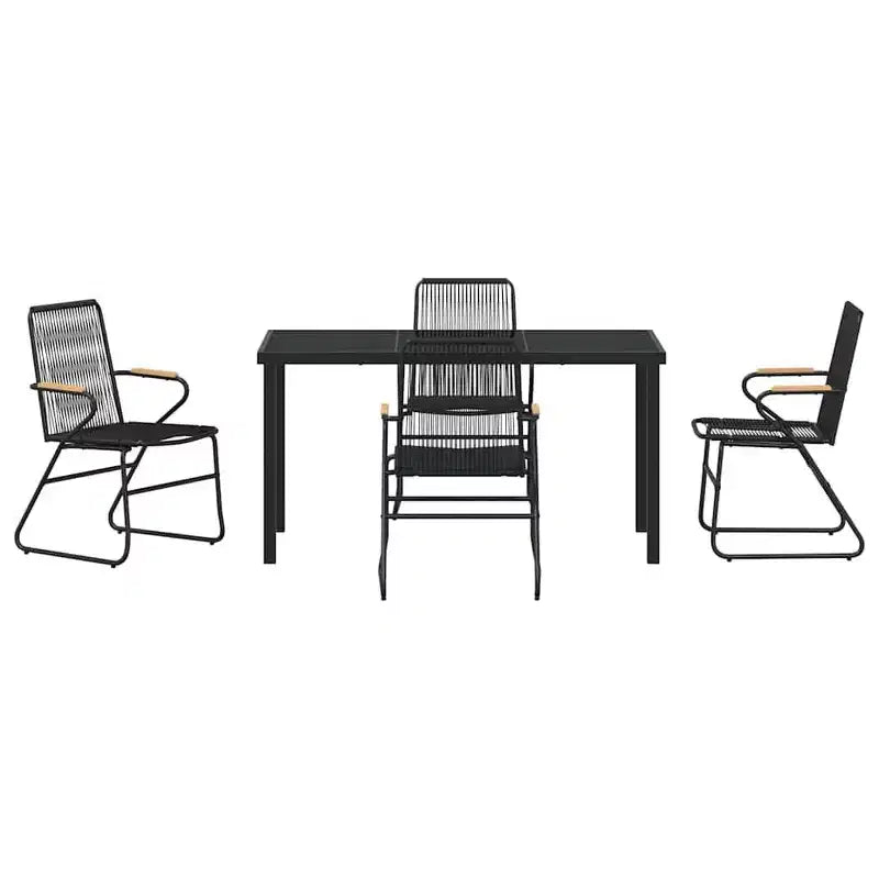 vidaXL Ensemble de jardin 5 pcs Acier enduit de poudre noir