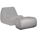 Big Joe Solvana Outdoor Patio Furniture Set, Performance Linen Weather-Resistant Fabric Chair and Ottoman, 2 Piece Sectional, Port Gray