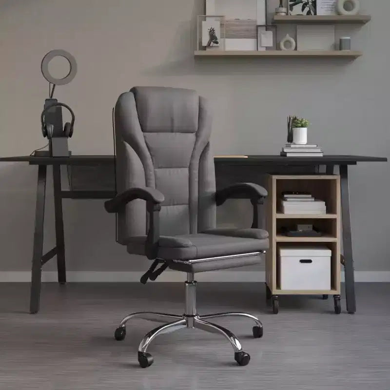 vidaXL Reclining Office Chair Black Faux leather, metal, plywood