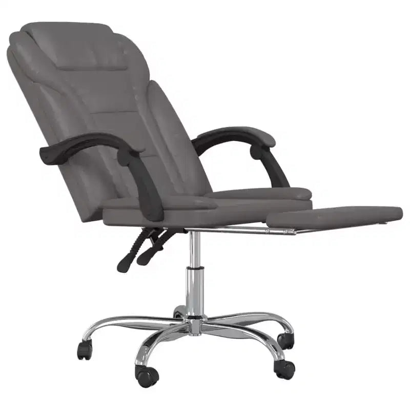 vidaXL Reclining Office Chair Black Faux leather, metal, plywood