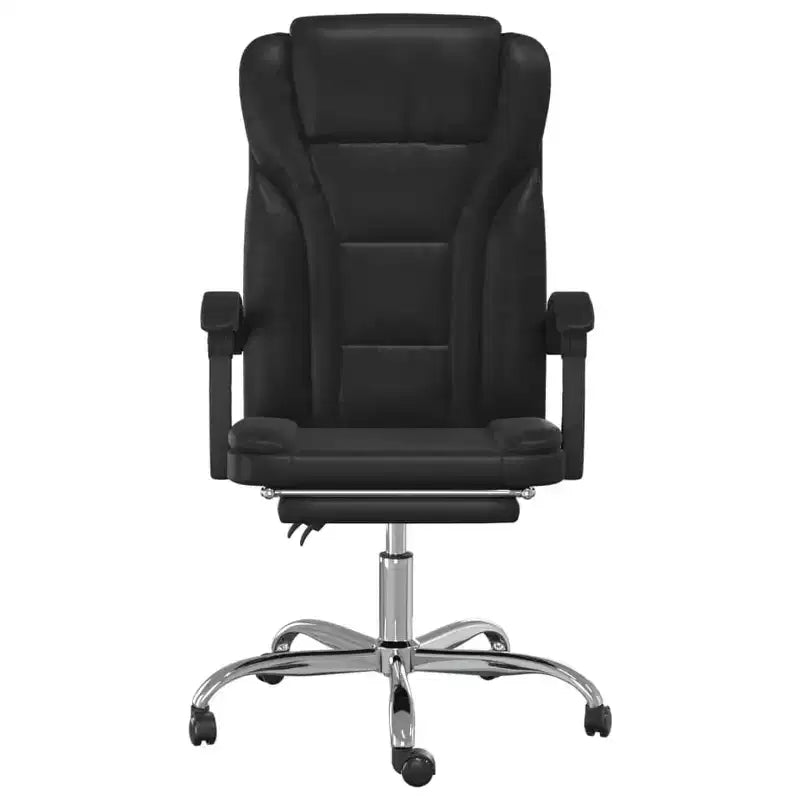 vidaXL Reclining Office Chair Black Faux leather, metal, plywood