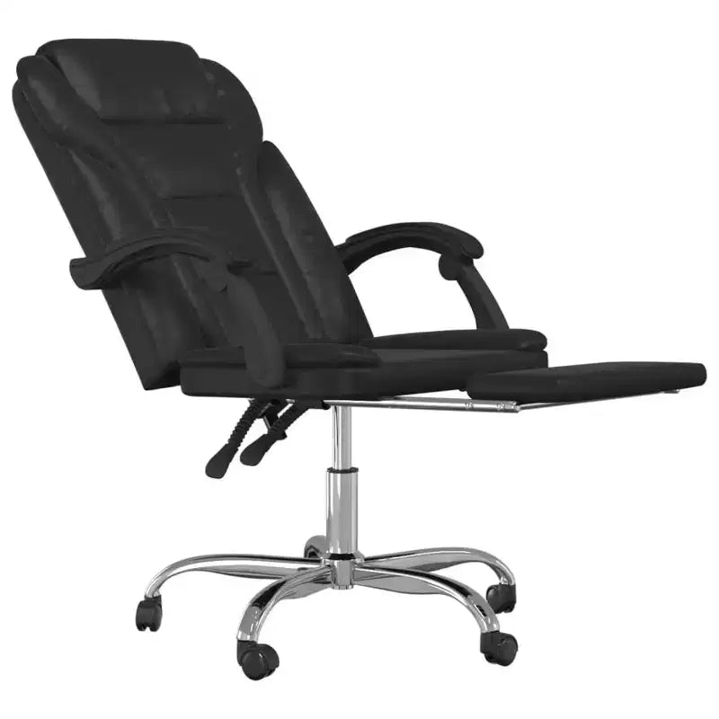 vidaXL Reclining Office Chair Black Faux leather, metal, plywood
