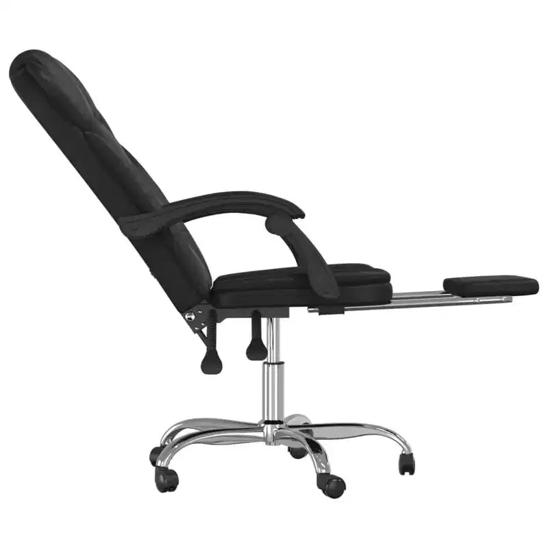 vidaXL Reclining Office Chair Black Faux leather, metal, plywood