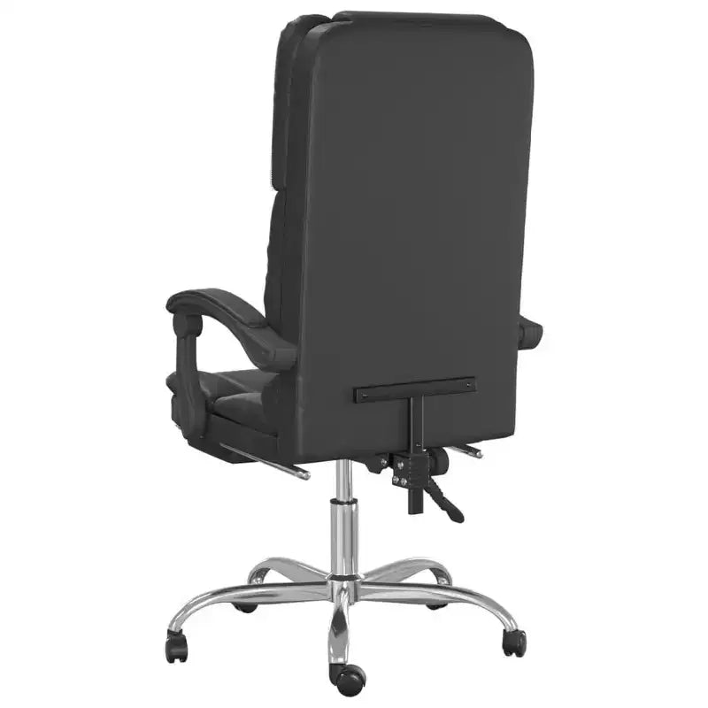 vidaXL Massage Office Chair Black Faux Leather, Metal, Plywood Large