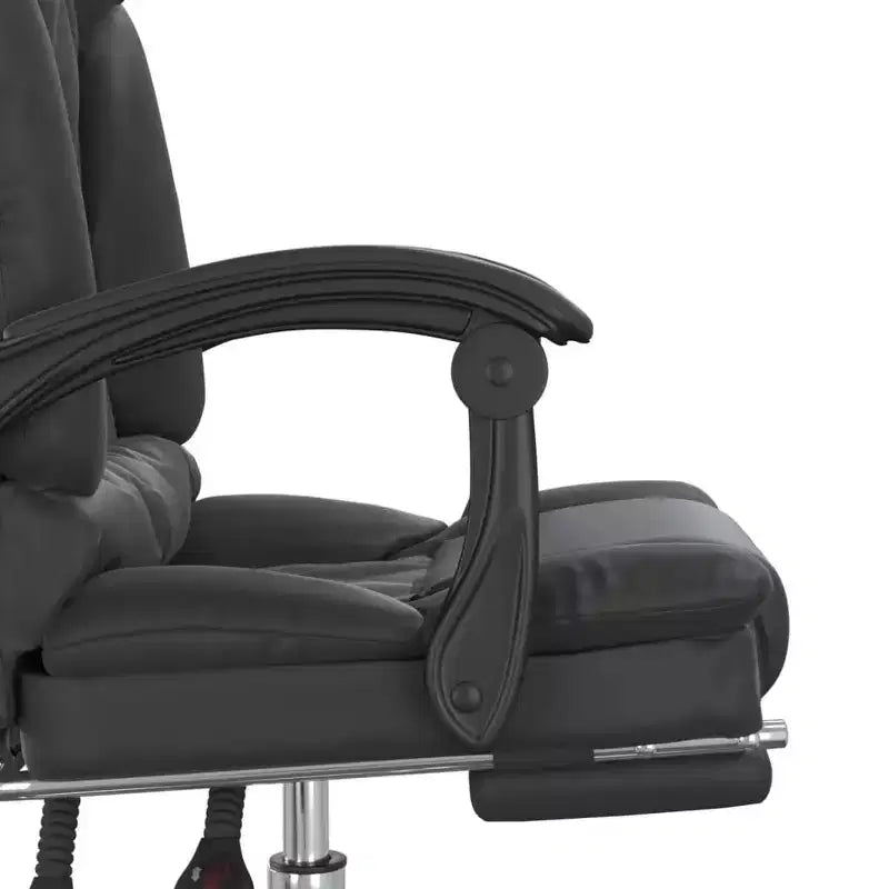 vidaXL Massage Office Chair Black Faux Leather, Metal, Plywood Large