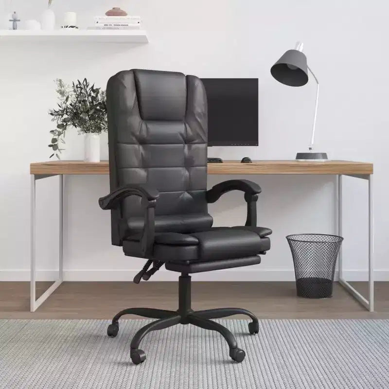 vidaXL Massage Office Chair Black Faux leather, metal, plywood, foam