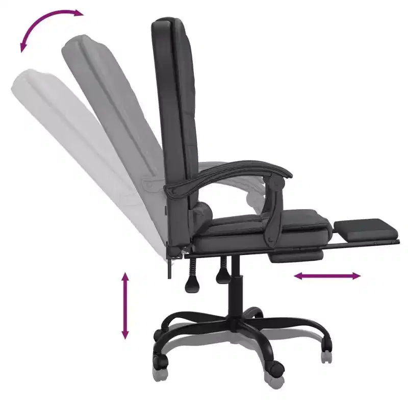 vidaXL Massage Office Chair Black Faux leather, metal, plywood, foam