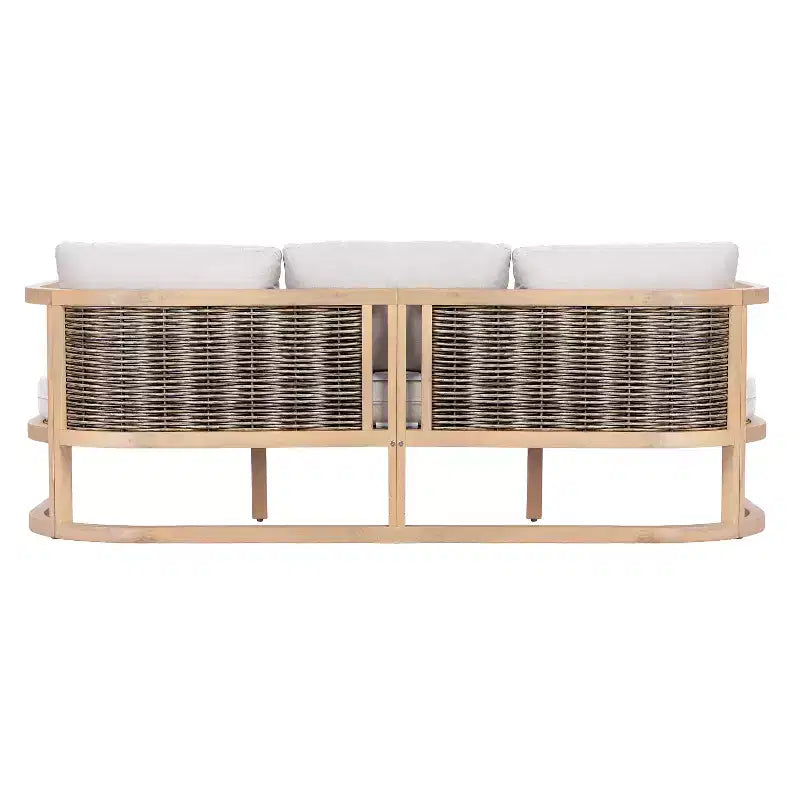 Christopher Knight Home Susan Ensemble de 4 pièces pour patio en bois d'acacia et rotin style ferme avec table à lattes