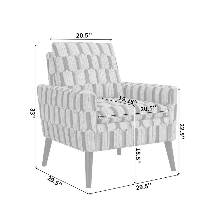 Handy Living Allyson Mid-Century Modern Small Space Armchair Damask Pattern Cobalt Blue/Gray