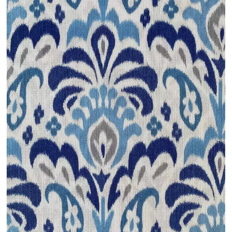 Handy Living Allyson Mid-Century Modern Small Space Armchair Damask Pattern Cobalt Blue/Gray
