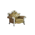 50" Picardy PU Chair Butterscotch/Antique Pearl - Acme Furniture