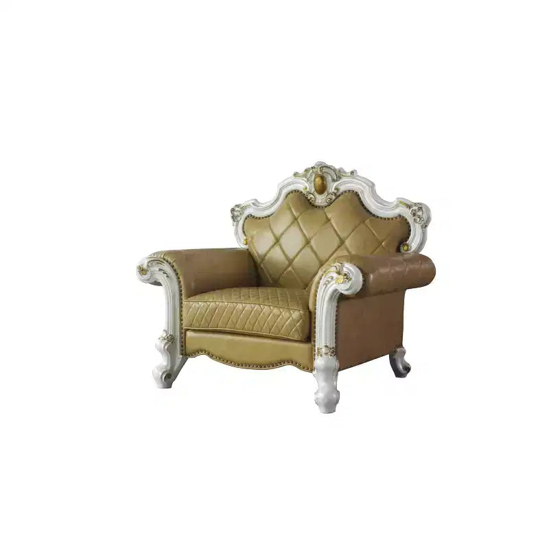 Chaise en polyuréthane Picardie 50" couleur caramel/nacre antique - Acme Furniture