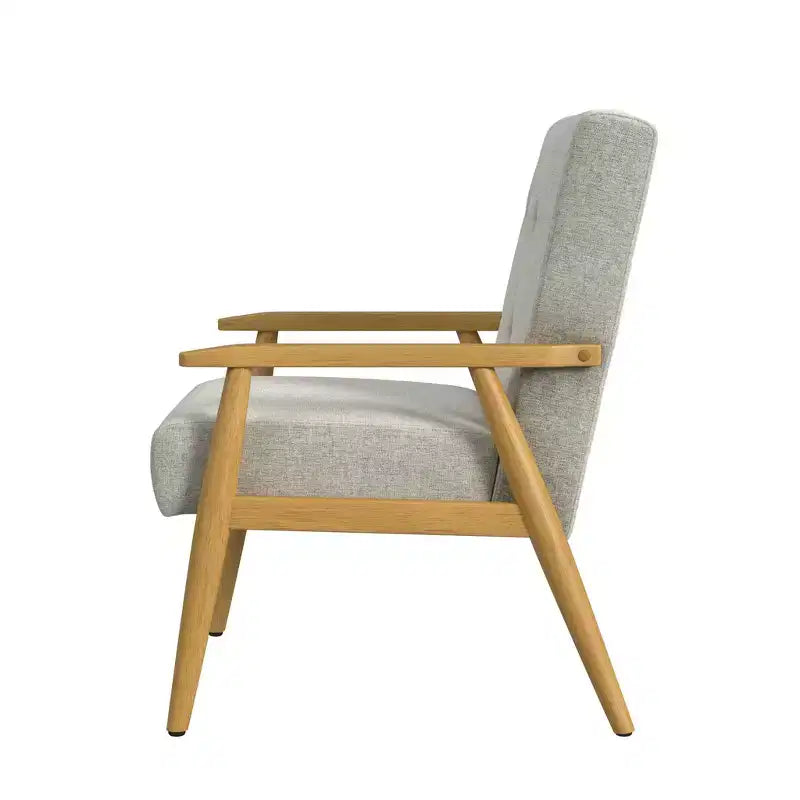 Wood Frame Accent Chair Light Gray - HomePop: Upholstered Polyester, Plywood Construction, 250lb Capacity