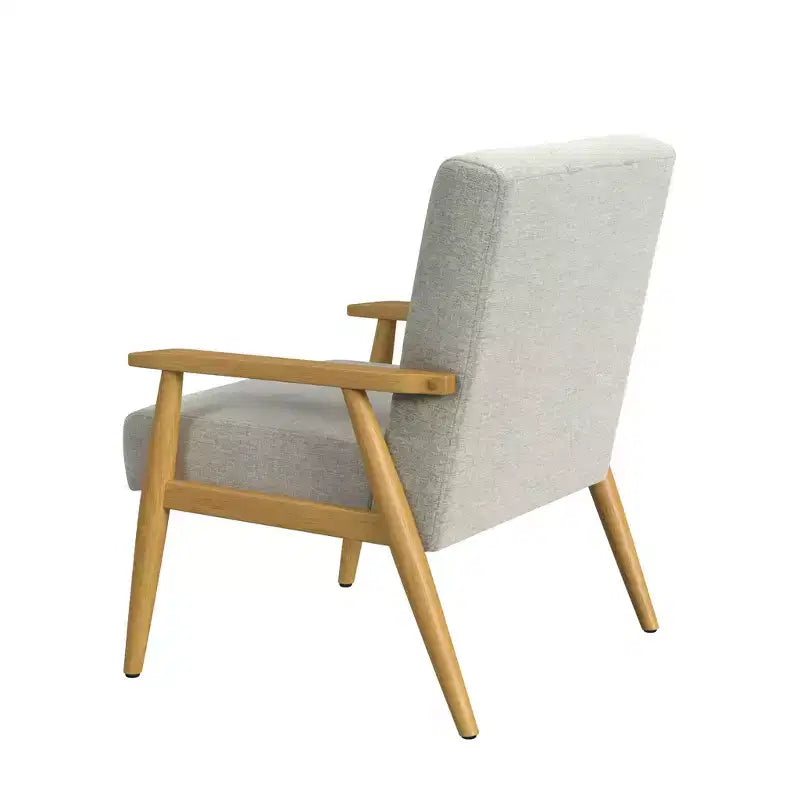 Wood Frame Accent Chair Light Gray - HomePop: Upholstered Polyester, Plywood Construction, 250lb Capacity