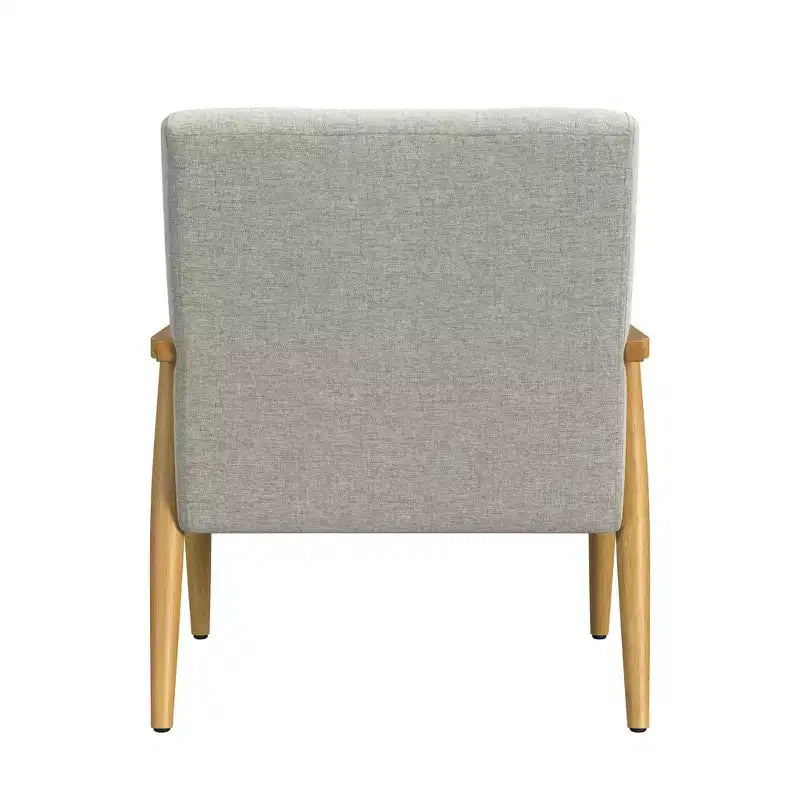 Wood Frame Accent Chair Light Gray - HomePop: Upholstered Polyester, Plywood Construction, 250lb Capacity