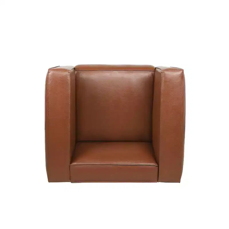 Fauteuil club contemporain en similicuir Goyette : Tuxedo raffiné, bois de bouleau - Christopher Knight Home