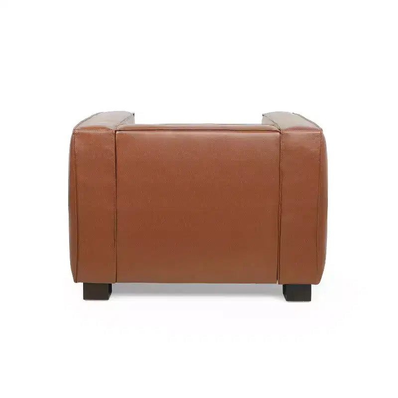 Fauteuil club contemporain en similicuir Goyette : Tuxedo raffiné, bois de bouleau - Christopher Knight Home