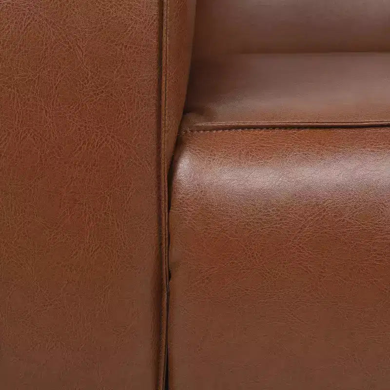 Fauteuil club contemporain en similicuir Goyette : Tuxedo raffiné, bois de bouleau - Christopher Knight Home
