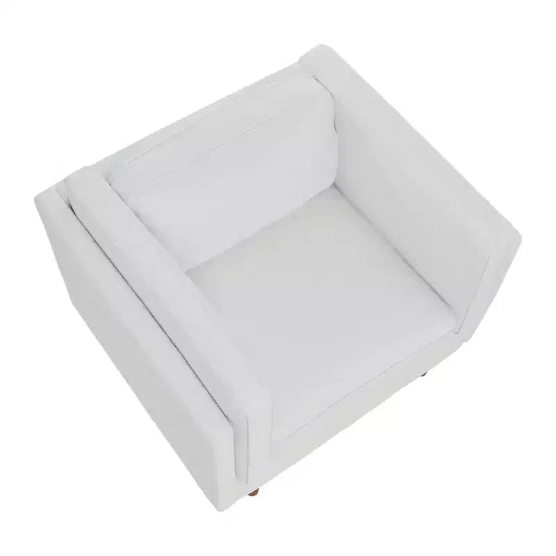Storied Home Atley Modern Upholstered High Sided Arm Chair Coastal White: Elegant Polyester, Steel Frame